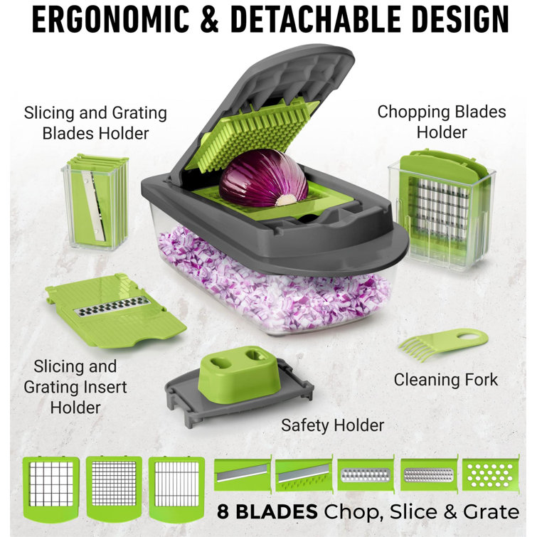ColorLife Series 10-In-1, 8 Blade Vegetable Slicer, Onion Mincer