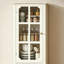 Buffet avec portes et tiroirs en verre, unité de rangement moderne en bois avec tablettes de présentation, armoire en bois minimaliste pour le salon, la salle à manger et le vestibule