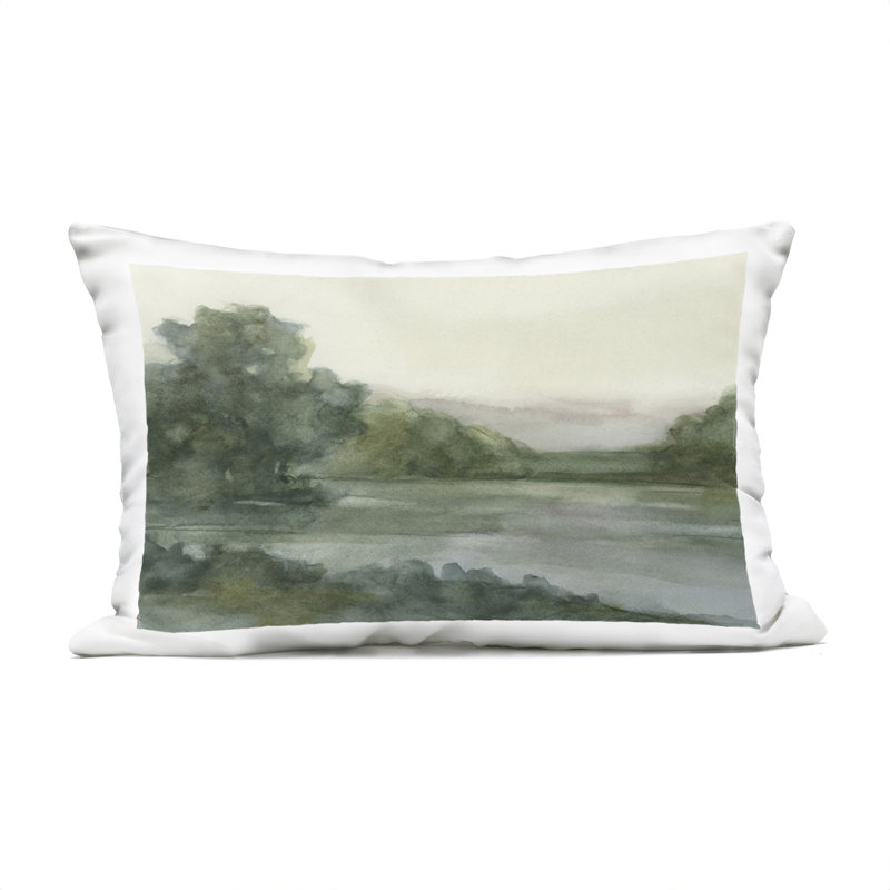 Coussin extérieur Mauve Mountain View, imprimé par Ethan Harper