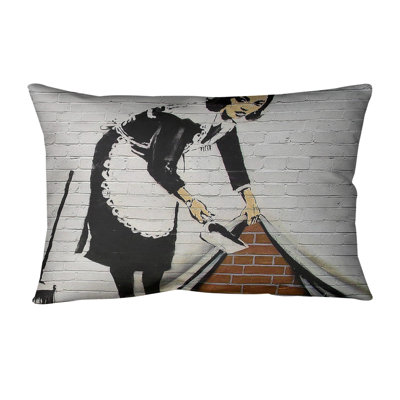 Sweeping It Under the Rug Indoor / Outdoor Geometric 14" Lumbar Pillow