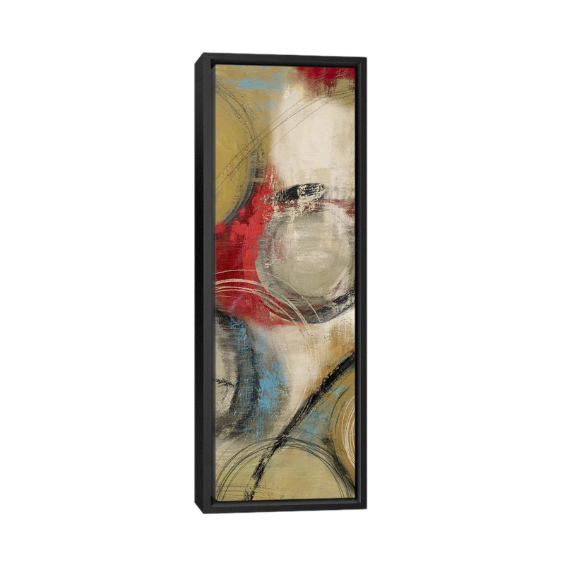 «Elemental Circles II» par Tom Reeves, impression sur toile tendue, H 48 po x l 16 po x P 1,5 po, Cadre noir