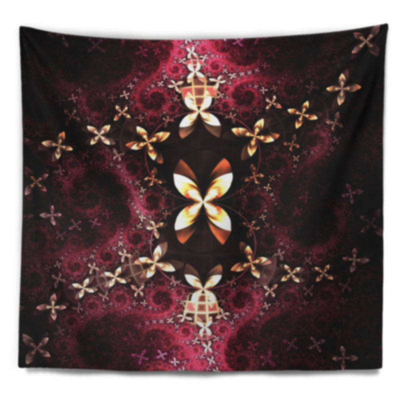 Tapisserie de motif fleur abstraite abstraite, H 32 po x l 39 po