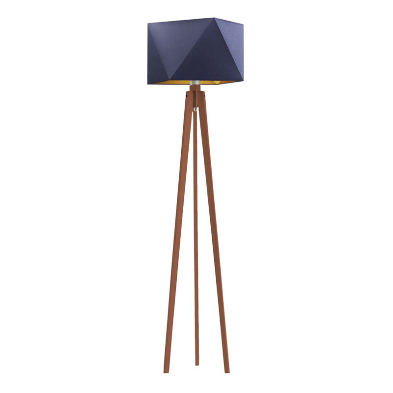 Turney 151 H cm Tripod Floor Lamp, Navy, Walnut