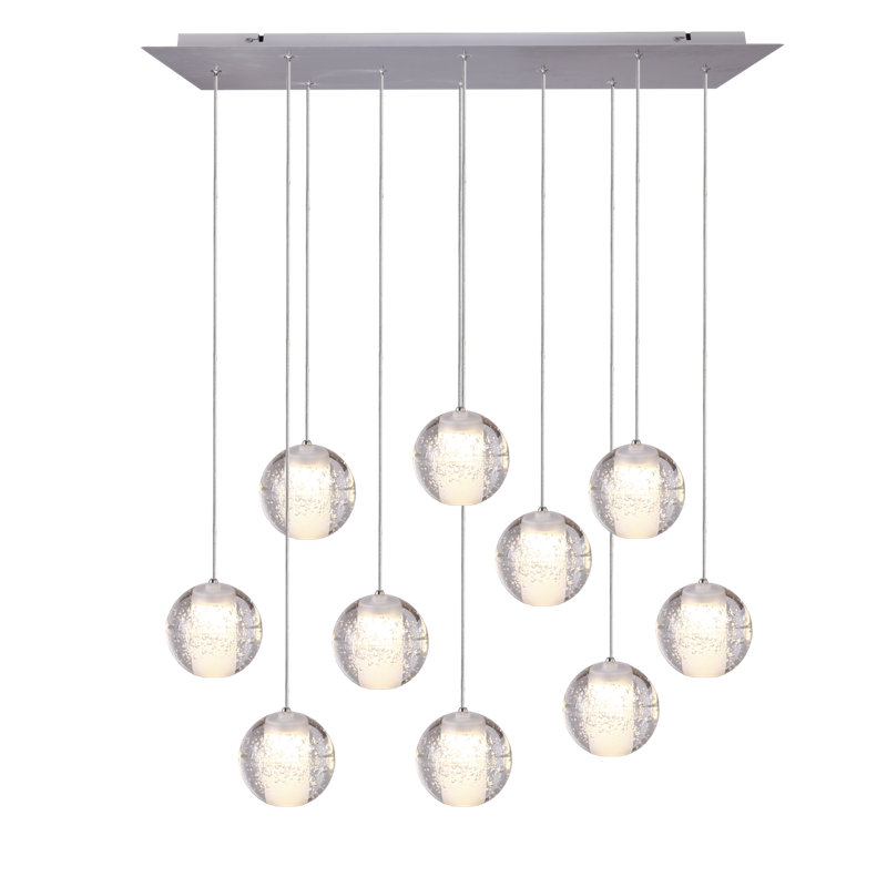 Luminaire suspendu sphère en grappe 10 lumières Veroniza