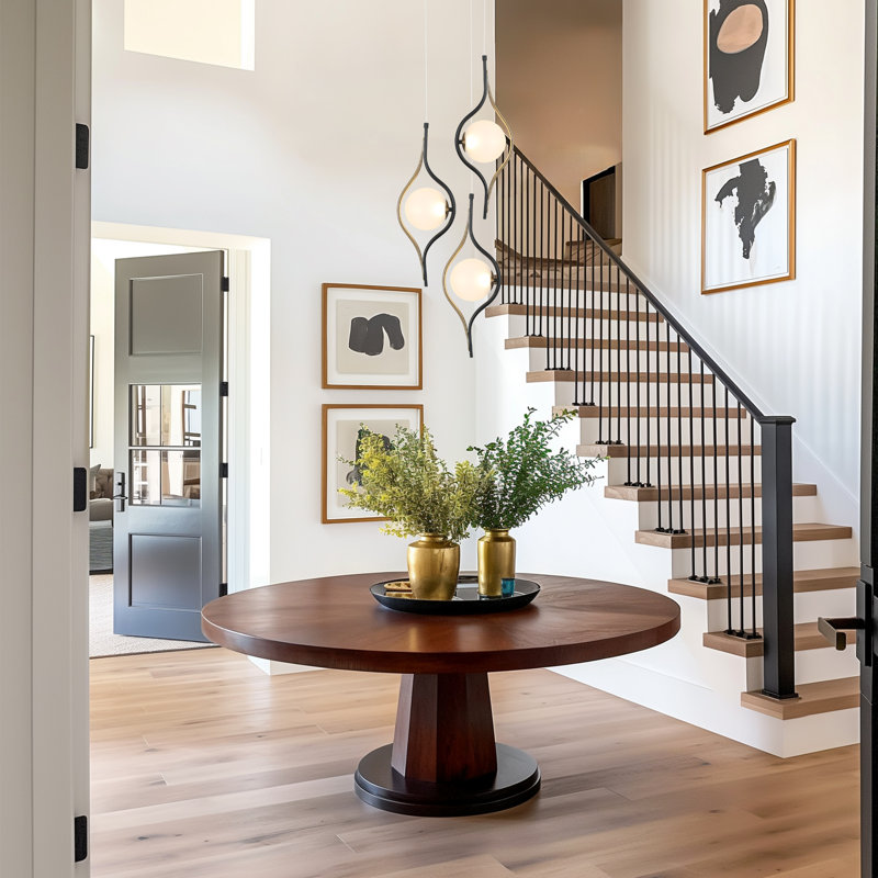 Luminaire suspendu à 1 lumière DEL noir / laiton moderne et unique Essinger