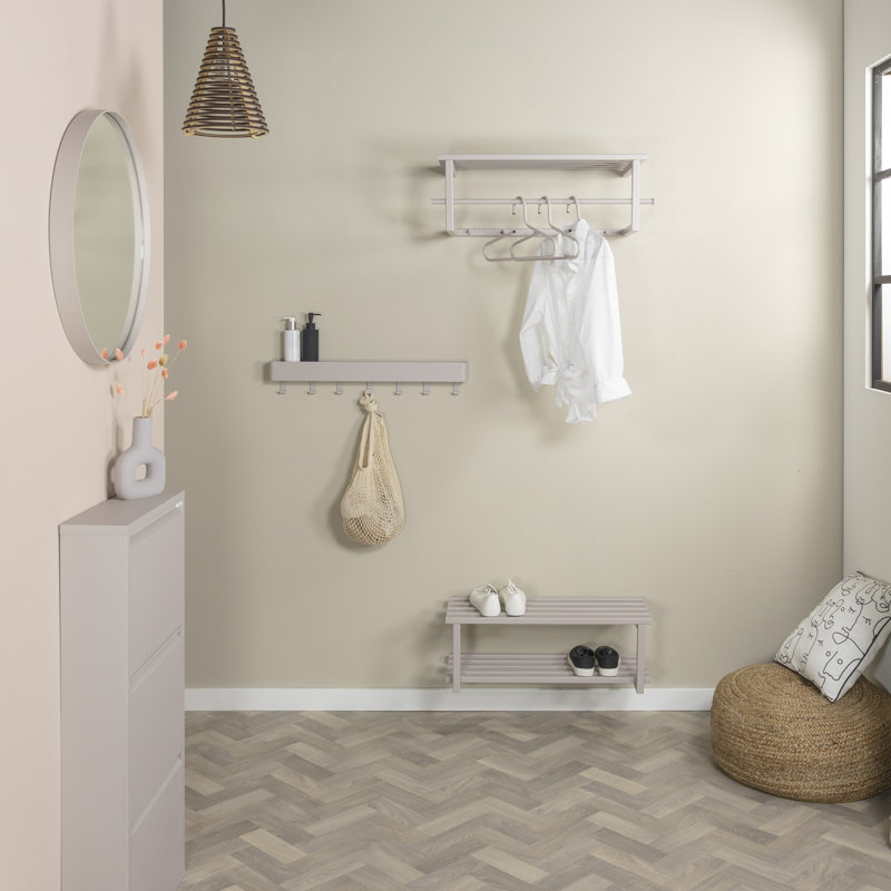 5 - Hook Wall Mounted Coat Rack, Silky Taupe