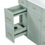 Meuble-lavabo 36 po avec lavabo en céramique, cadre en bois massif vert, portes à fermeture douce, tablettes réglables, 3 tiroirs, y compris un tiroir à double profondeur pour le rangement du sèche-cheveux-558189141