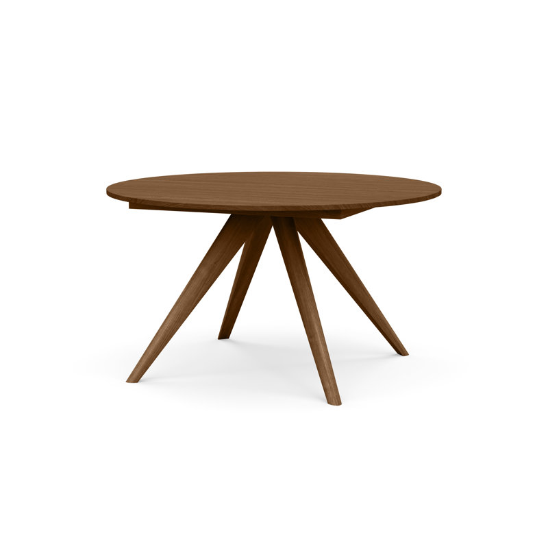 Catalina Round Extension Table, 48" L x 48" W, Natural Walnut