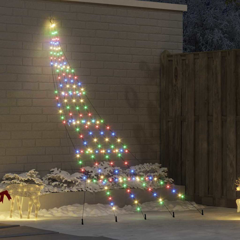  LED Christmas Tree with Ground Spikes 300 cm Metal, Multicolour