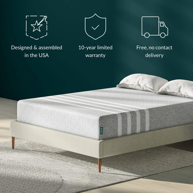 Full Size Gray Hybrid Foam and Spring Mattress