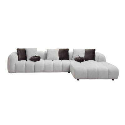 Canapé modulaire Poma avec 8 coussins blancs ivoire Poma