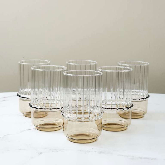 Highball Glass Set, Amber