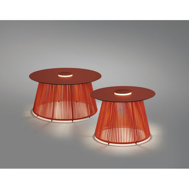 Table d'extérieur à DEL Nit, Terre cuite, Orange, 23.62"