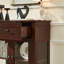 Élégante petite armoire avec lumières DEL - Petit buffet peu encombrant avec tablette réglable, portes en verre et tiroir - Rangement de cuisine moderne pour le café, les tasses et les essentiels-1108859517