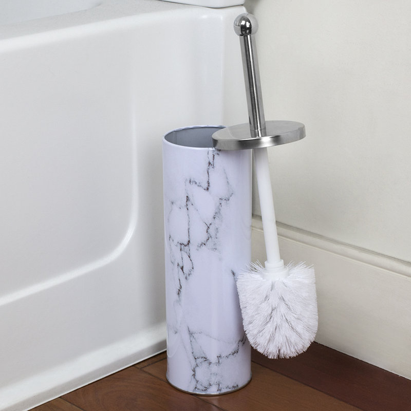  Ensemble de brosses de toilette autoportantes en métal 0,25 po en marbre