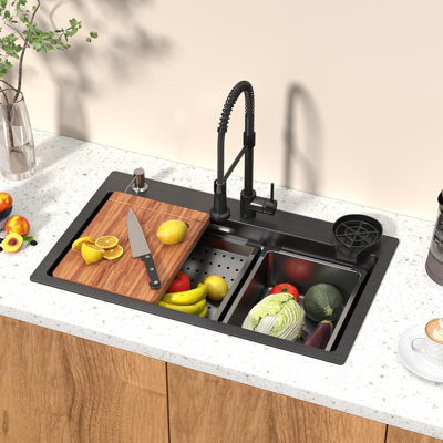 2718 27'' L Drop-in Single Bowl Stainless Steel Kitchen Sink