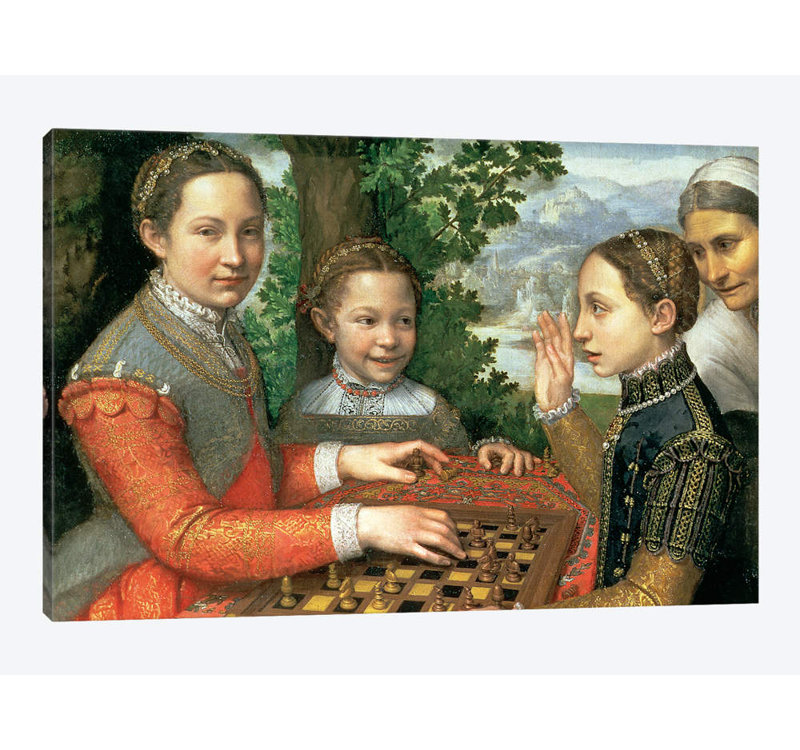« game of chess, 1555 », reproduction d’impression sur toile tendue, H 12 po x l 18 po x P 1,5 po, Toile tendue, Pas de tapis