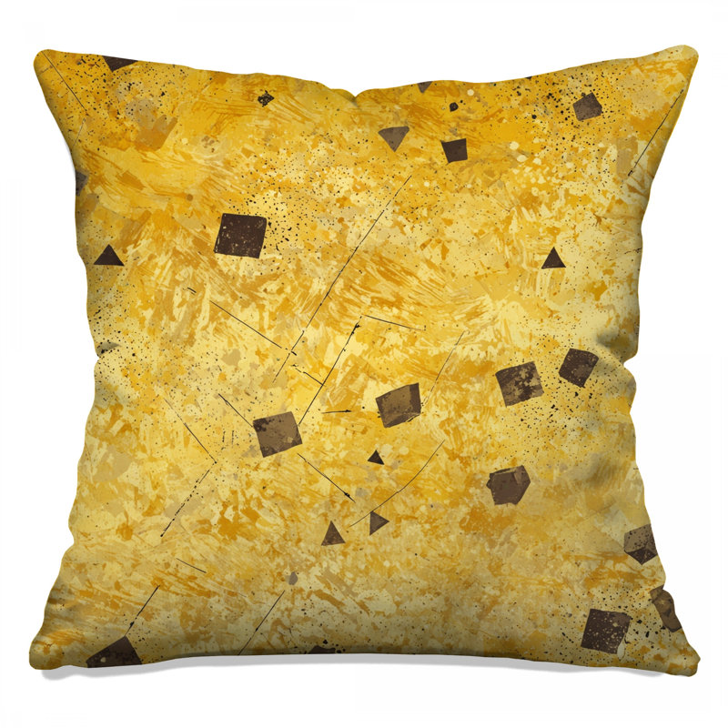 Yellow Geometric Abstract Double Sided Throw Pillows, 26 x 26 inches