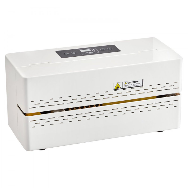 Machine à sceller en continu, largeur de scellage de 0,32 à 0,47 po, scelleuse à bande continue automatique avec contrôle numérique de la température, arrêt automatique, scelleuse à chaud pour sacs en plastique de 0,002 à 0,0008 po