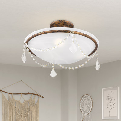 Weathers Glass Semi Flush Mount