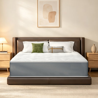 Matelas à ressorts ensachés 12 po en tricot grand format, matelas à ressorts hybrides avec ressorts à haute compression et couches de confort en mousse pour la chambre à coucher, la chambre d'amis et appartement