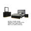 Ensemble de chambre pour grand lit 4 pièces Caer en noir, accents dorés, revêtement gris-114566206-114566207
