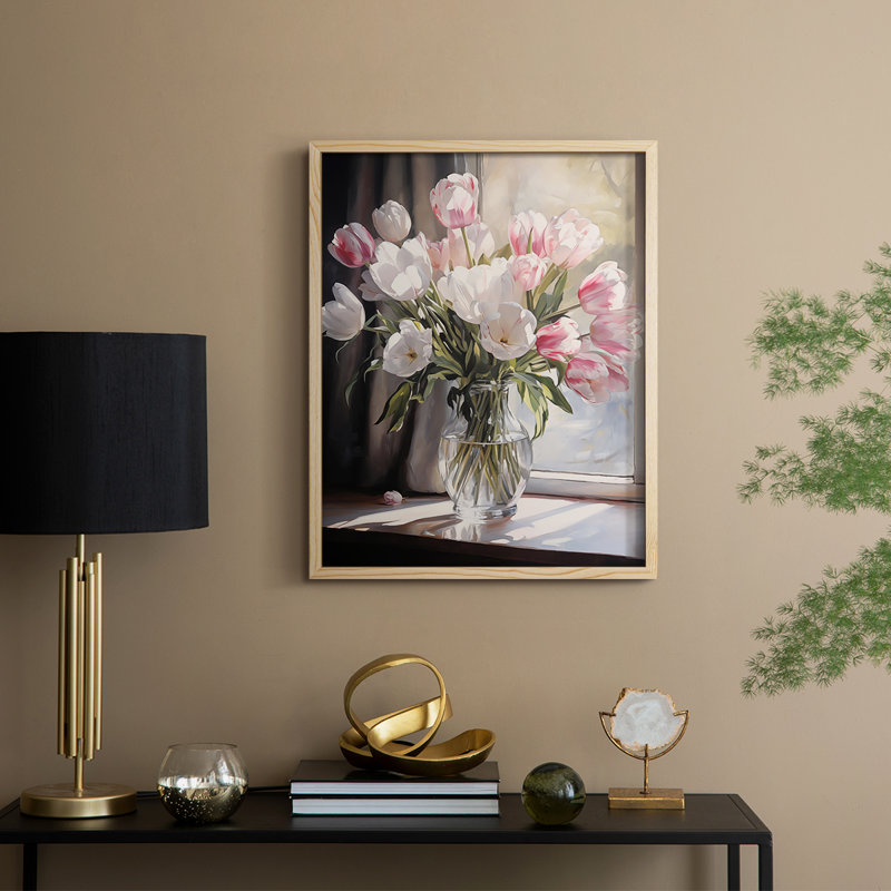 Reproduction encadrée FLORAL Series DCCDVII - bois massif, Naturel, H 11 po x l 9 po