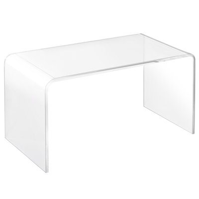 Table basse rectangulaire en acrylique de 32 mm de long avec chute d'eau de 15 mm d'épaisseur (table basse uniquement, sans les chaises)