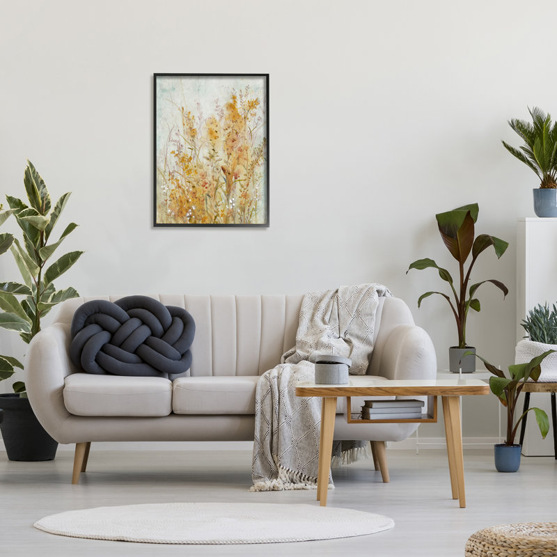 «Botanical Blooms Abstraction» encadré sur bois par Tim O'Toole, peinture, Giclée encadrée noir minuit