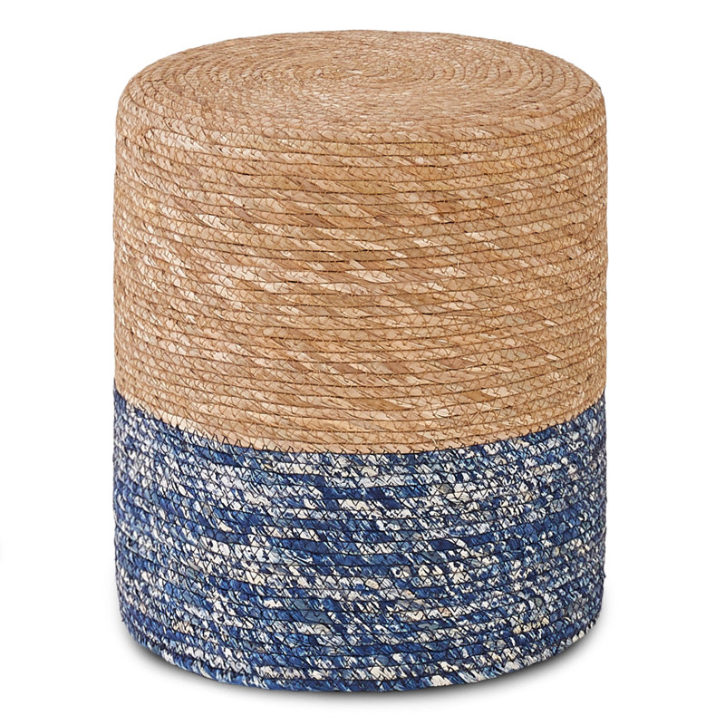 Round Pouf Ottoman Natural Seagrass Pouf Footrest, Hand Weave Round Footstool, Foot Stool For Bedroom Living Room | Accent Seat