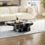 Table basse moderne en faux travertin texturé pour le salon / bureau-2137583193