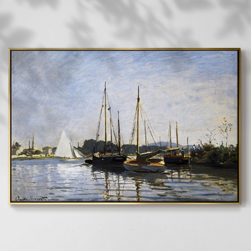 «Pleasure Boats, 1872», reproduction d'art sur toile, H 25 po x l 37 po x P 2 po, Toile avec cadre doré