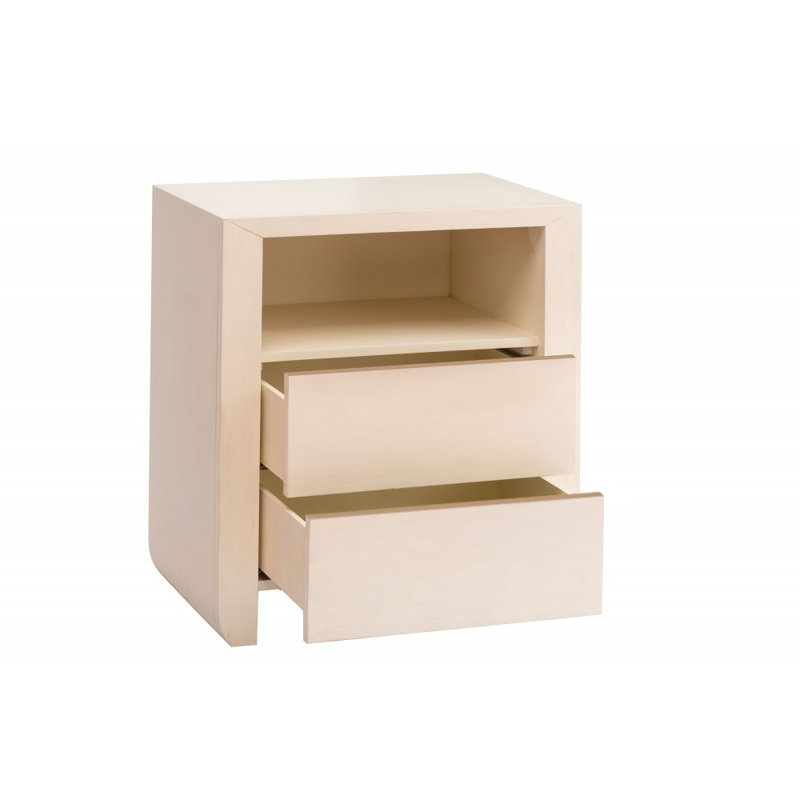 Milano Bedside Table, Antique White