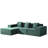 86'' L Shaped Couch With Armrest Organizer,3 Seats Sofas With Movable Ottoman,Comfy Sectional Sofa With Thick Cushion,Linen Sectional Couches For Living Room,Bedroom,Apartment,Dark Green-920480283-920480285