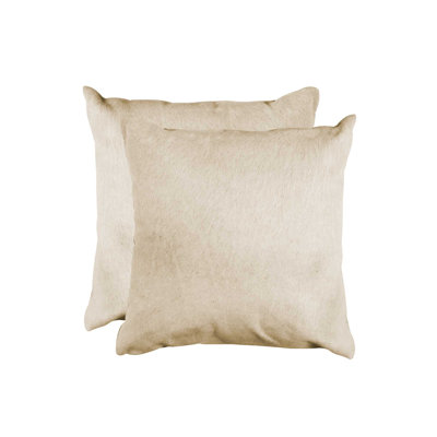 Set of Two 18" Cowhide Throw Pillows