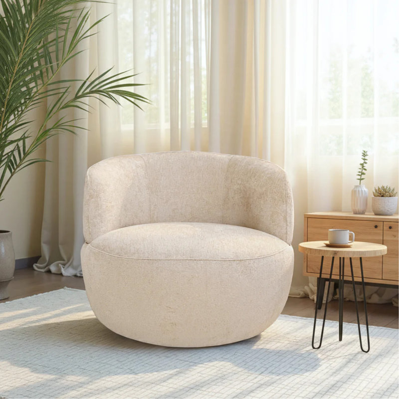 Thornton Sand Chenille Swivel Chair