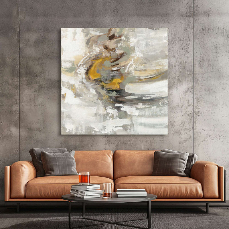 Abstract Amber Ring 1 Piece Wrapped Canvas Wall Art, 70 cm H x 70 cm W