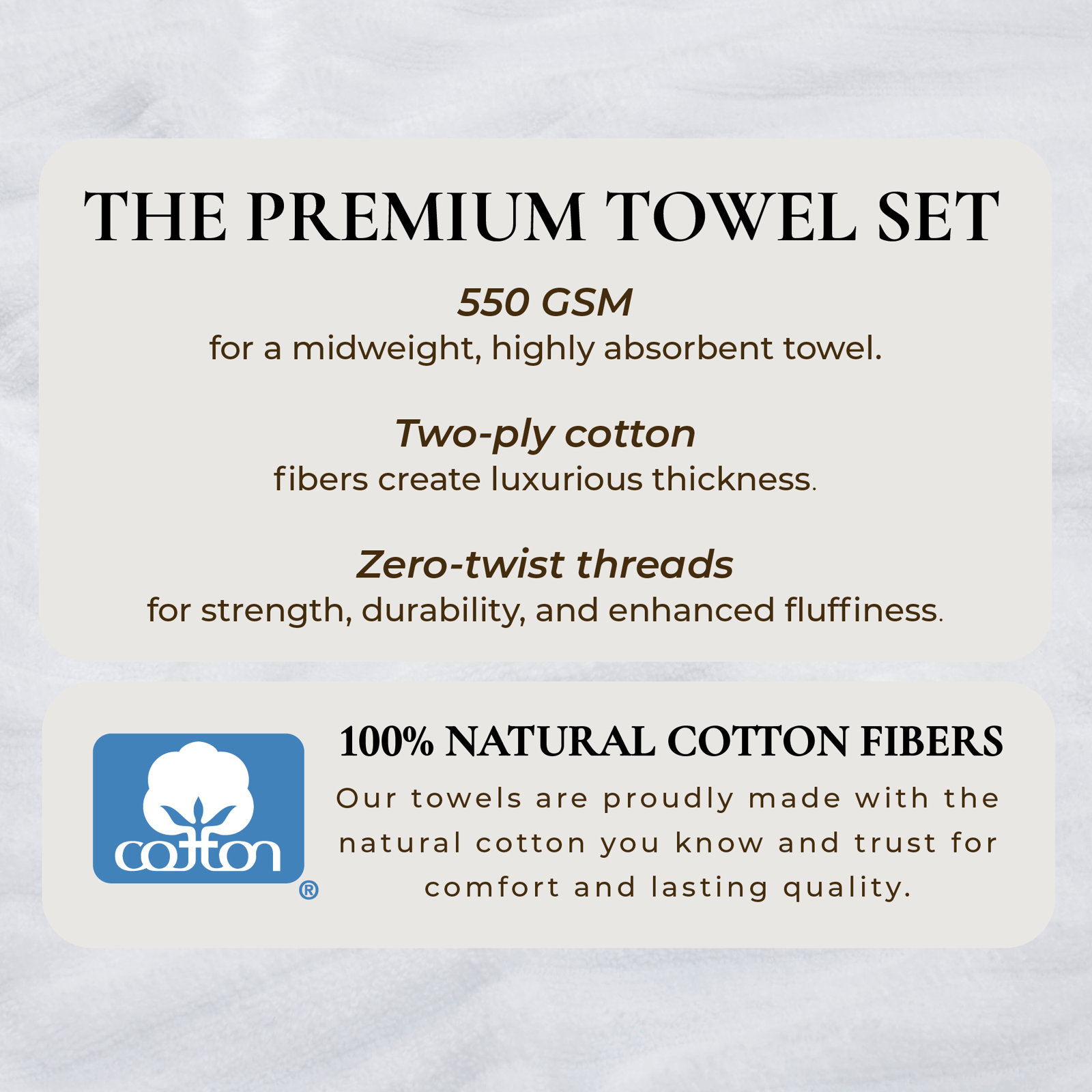 100% Zero-Twist Cotton Ribbed Hand Towels (Set of 6), White, 6 Piece Towel Set