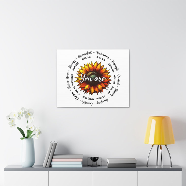 Happy Larry God Says You Are Sunflower Bible Verse Canvas Christian ...