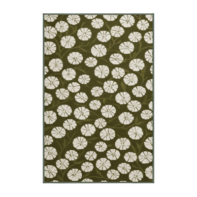 Tapis vert botanique lavable à la machine