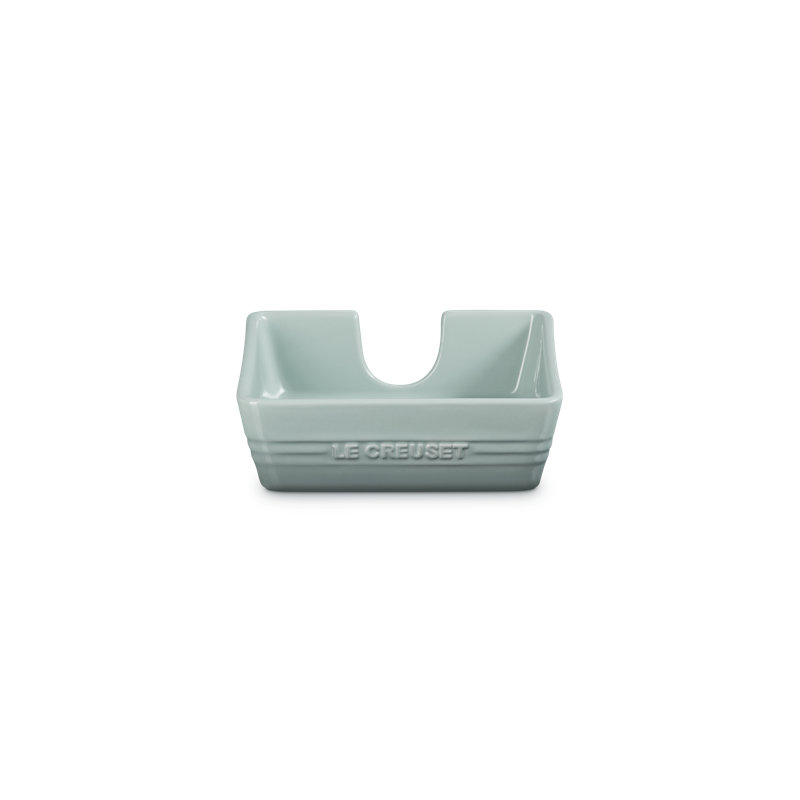 Le Creuset Stoneware Signature Cocktail Napkin Holder 6 In Shallot, Green