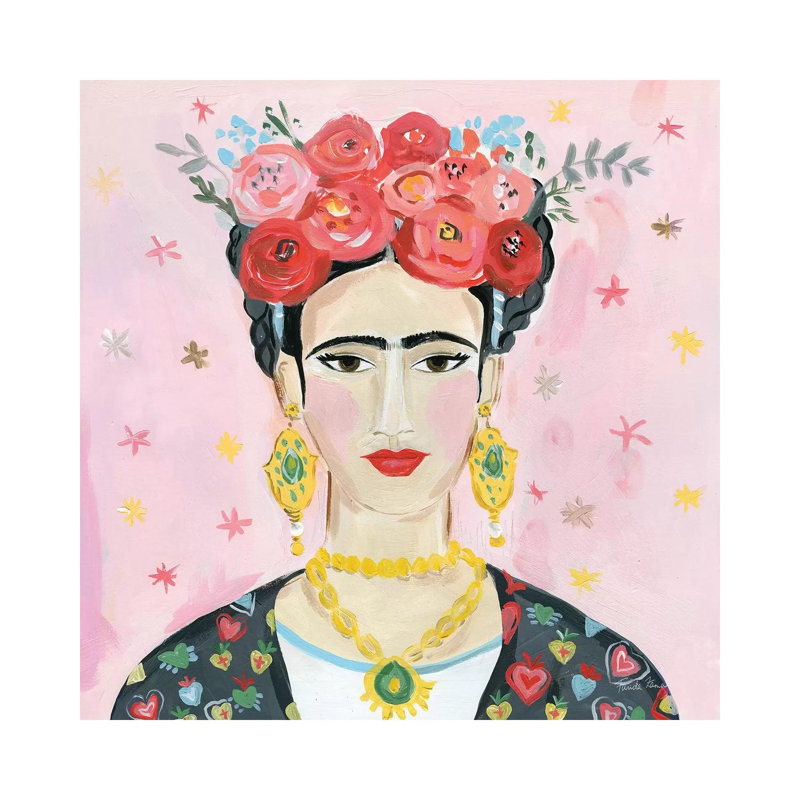 Homage to Frida Shoulders 1 Piece Wrapped Canvas Painting, 45.72 cm H x 45.72 cm W x 1.91 cm D