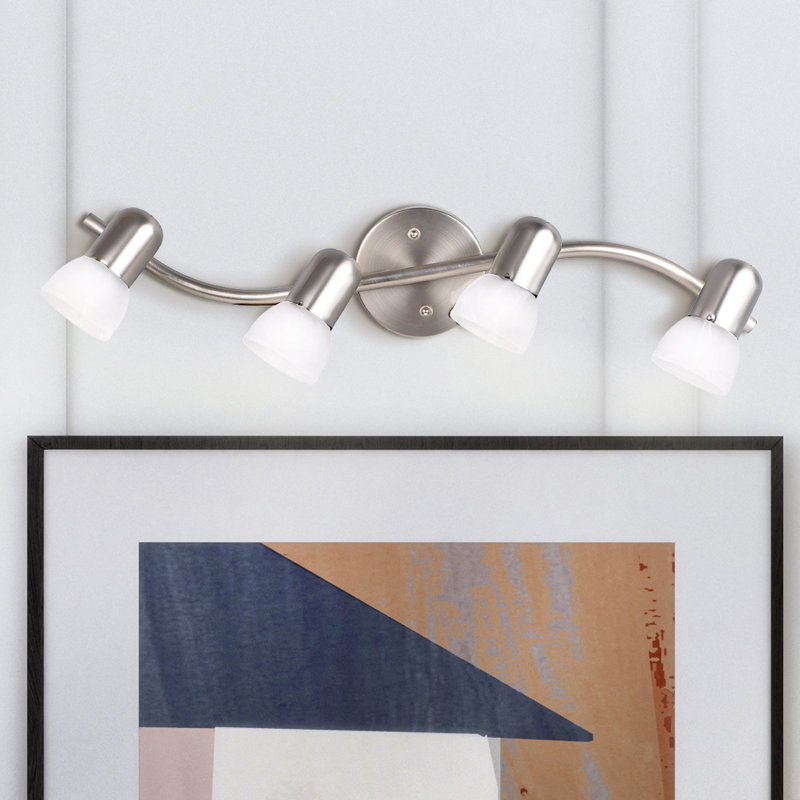 Raftery 26.5'' 4 -Light Fixed Track Track Kit with Dimmable and Adjustable Head, Brushed Pewter