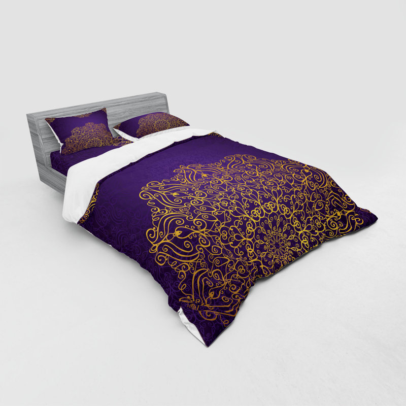 Mandala Traditional Polyester Duvet Cover, Queen Duvet Cover + 3 Additional Pieces