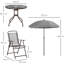 Melousia 6 Piece Garden Dining Set with Umbrella and Parasol Grey