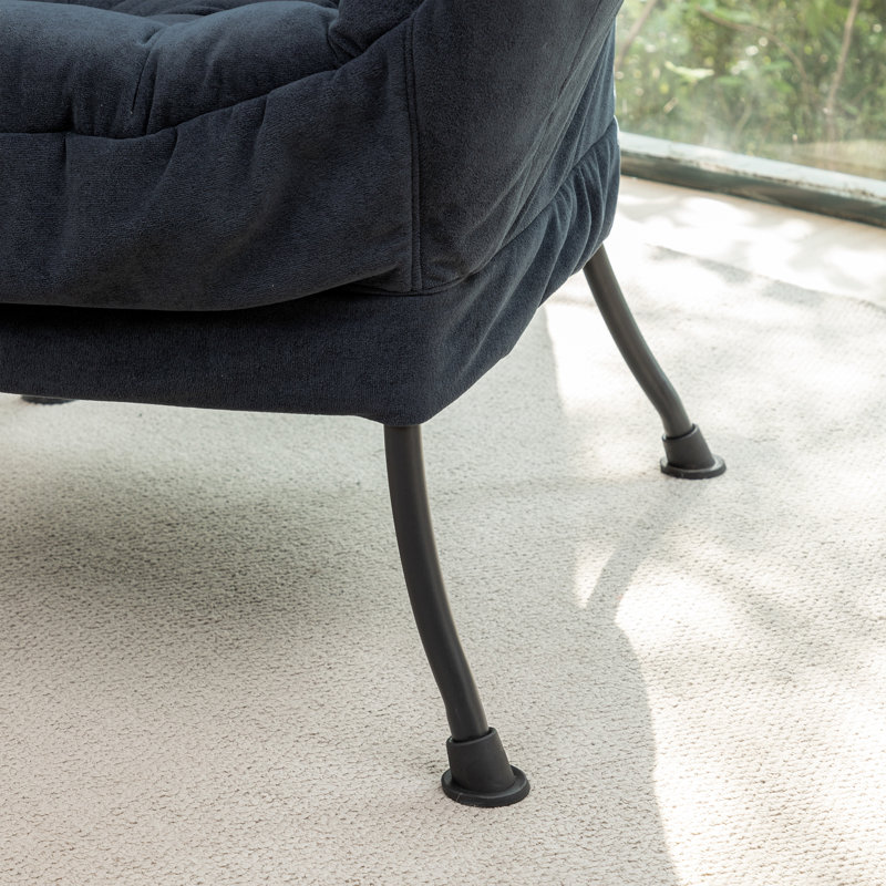 Fauteuil rembourré rembourré avec repose-pieds, canapé-lit confortable moderne avec accoudoirs et poche latérale