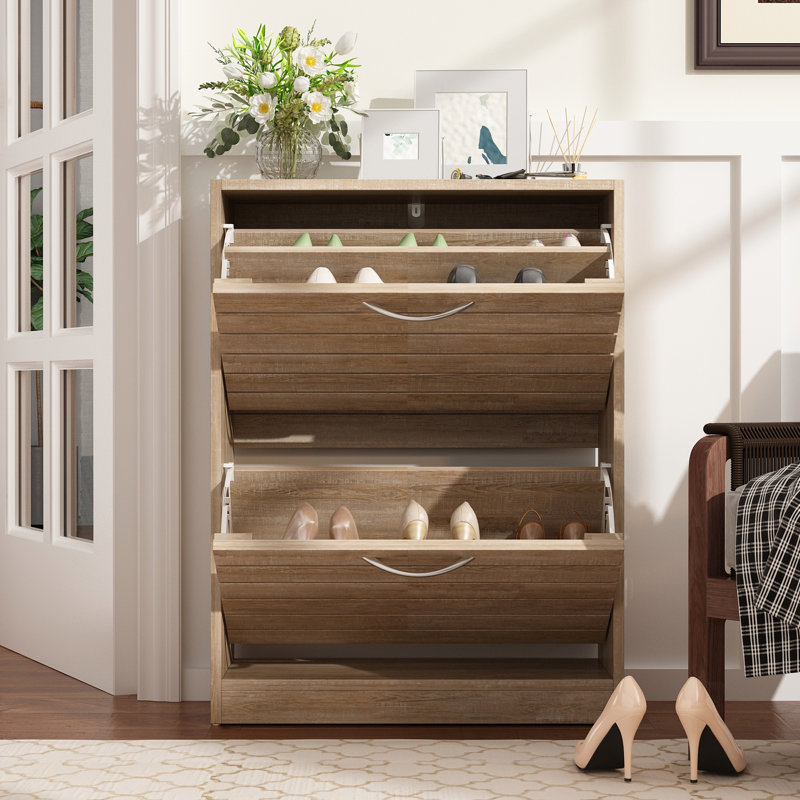 8 Pair Shoe Storage, Light Brown
