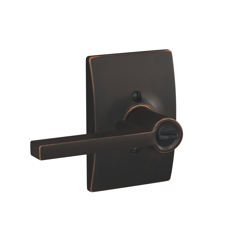 Latitude Keyed Door Lever, Aged Bronze, Yes
