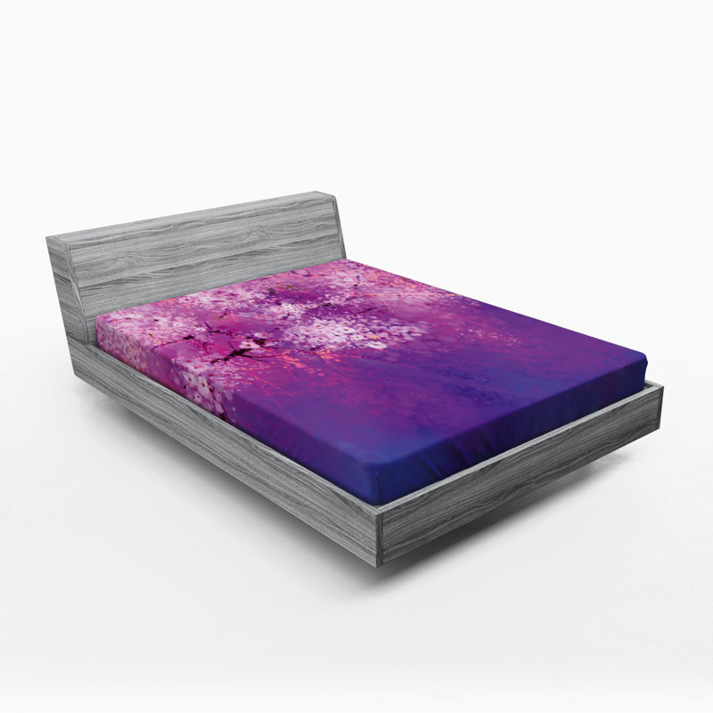 Microfiber Floral Fitted Sheet, Full Fitted Sheet