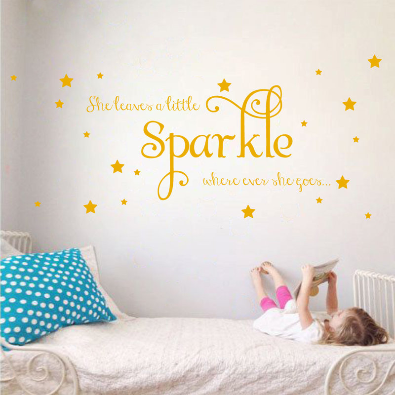 Décalcomanie murale sparkle, H 15 po x l 36 po x P 0,01 po, Jaune signalisation